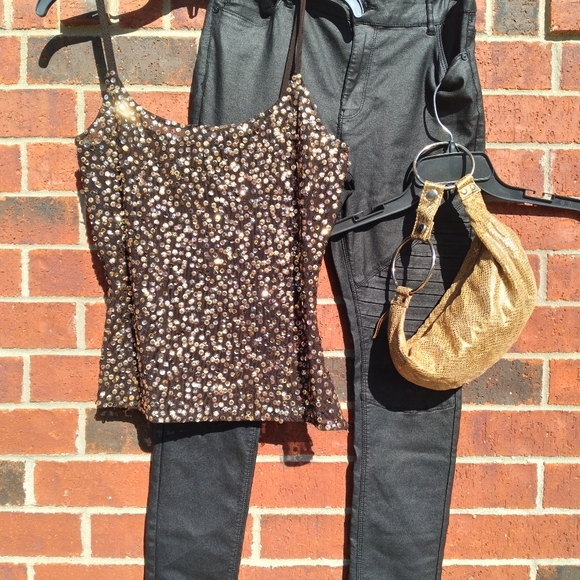 NWOT Chateau Gold Hobo Style Purse. Soft Snakeskin Print. Vegan. - Picture 7 of 7